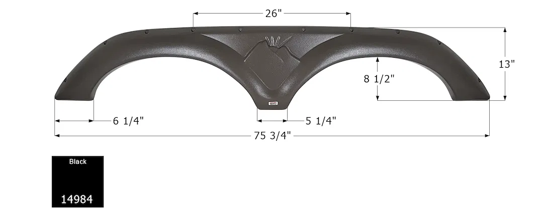 14984 – ICON Fender Skirt, Vehicle Fitment: Various Keystone Montana Models 75-3/4 Inch Length x 13 Inch Height Black...